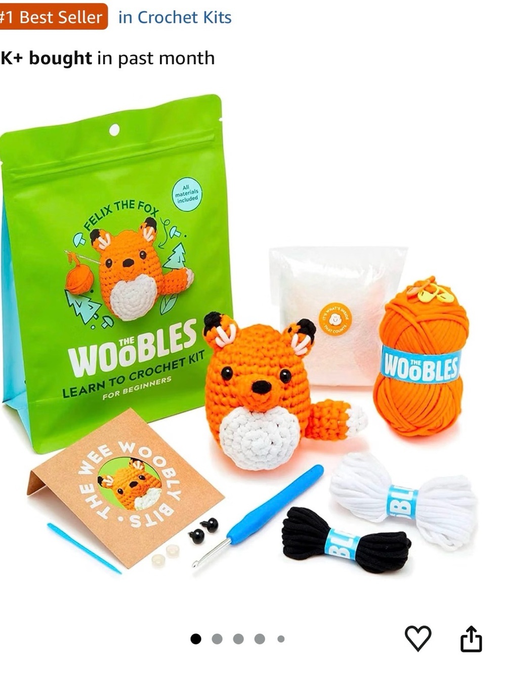 The Woobles Crochet Kit for Beginners (Felix the Fox)